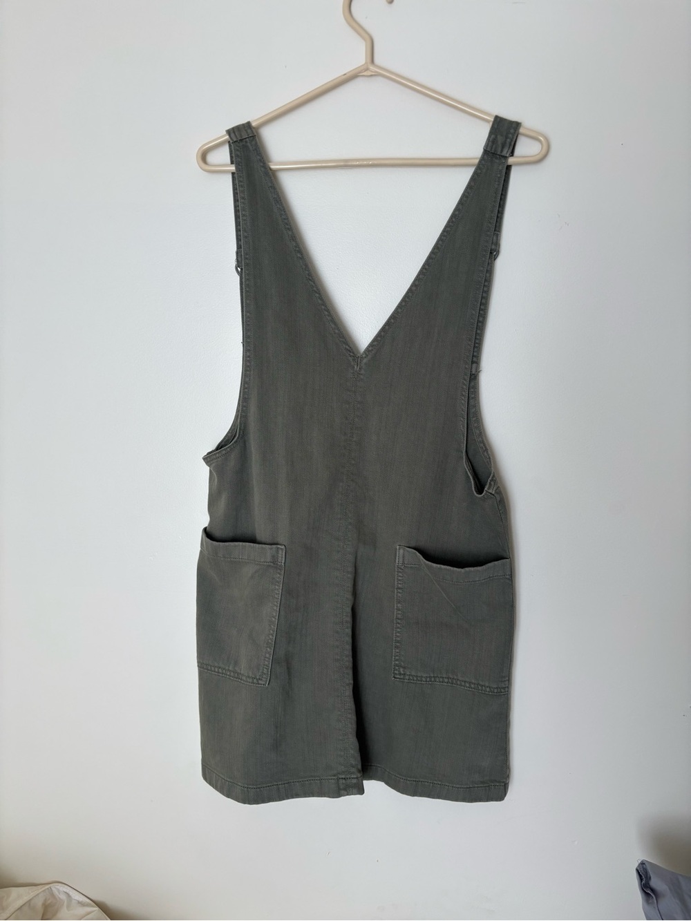 aerie Olive Green V-Neck Pinafore Mini Dress